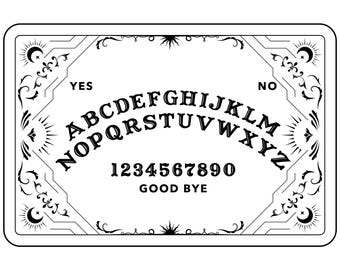 Ornate Ouija Spirit Board PNG JPG Graphic: Pentacle Talking Board (Digital Download)