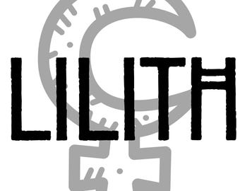 Graphique symbole Lilith : Witchy féministe Clipart (téléchargement numérique PNG JPG)