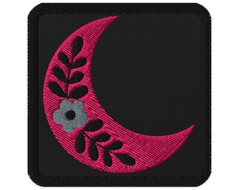 Floral Moon Embroidered Patch