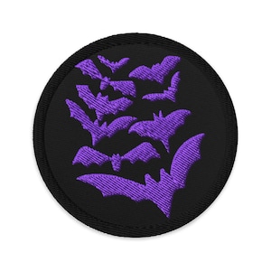Gothic Bats Embroidered patch, Sew On Iron On Patches, Stocking Stuffers, Bat Applique