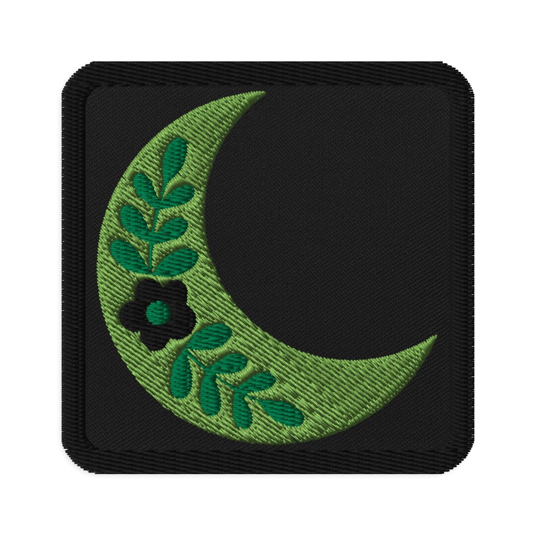 Moon Patch Floral Moon Embroidered Patch - Etsy