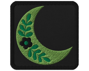 Floral Moon Embroidered Patch