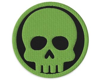 Green Skull Embroidered Patch