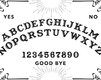 Ouija-brädegrafik: Svart clipart (digital nedladdning)