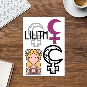 Lilith Symbol Stickers: Witchy Feminist Decals