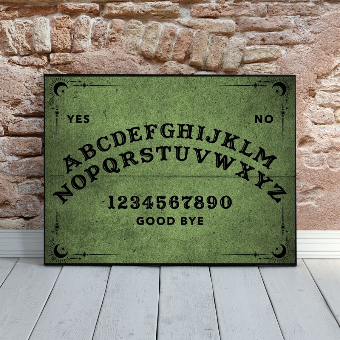 Ouija Spirit Board Printable Wall Art, Green Antique Ouija Board ...
