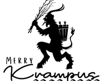 Merry Krampus Graphic: Christmas Clipart (PNG, JPG Digital Download)