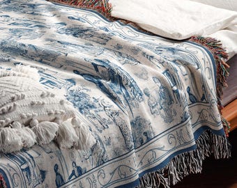 Manta de Orgullo y Prejuicio, regalo de Jane Austen, tapiz de algodón tejido, decoración para rincón de lectura, manta literaria, decoración para el hogar para amantes de la lectura
