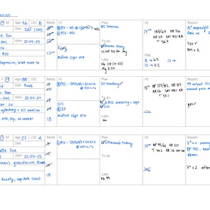 Nurse Worksheet / Report sheet / Plan de travail pour infirmière