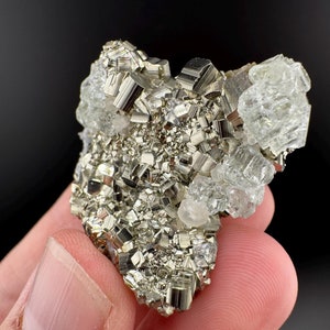 Pyrite Cluster with Quartz & UV Fluorite - Huanzala Mine, Peru