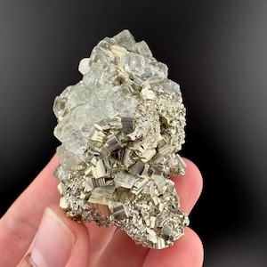 Raw Pyrite Cluster with Quartz & UV Fluorite - Huanzala Mine Peru