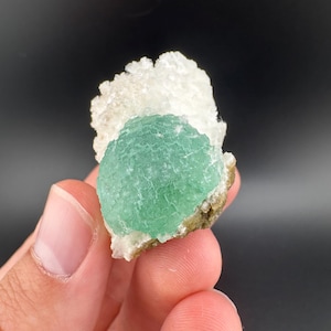 Green Apophyllite with Stilbite Crystal, Healing Mineral, Natural Apophyllite, Chakra, Emotional Healing, Ahmadnagar, India, Fine Minerals