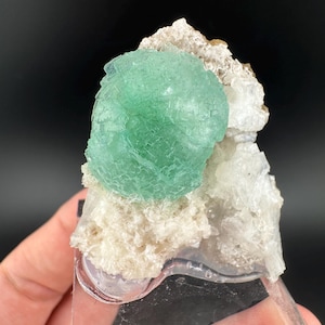 Green Apophyllite with Stilbite Crystal, Healing Mineral, Natural Apophyllite, Chakra, Emotional Healing, Ahmadnagar, India, Fine Minerals