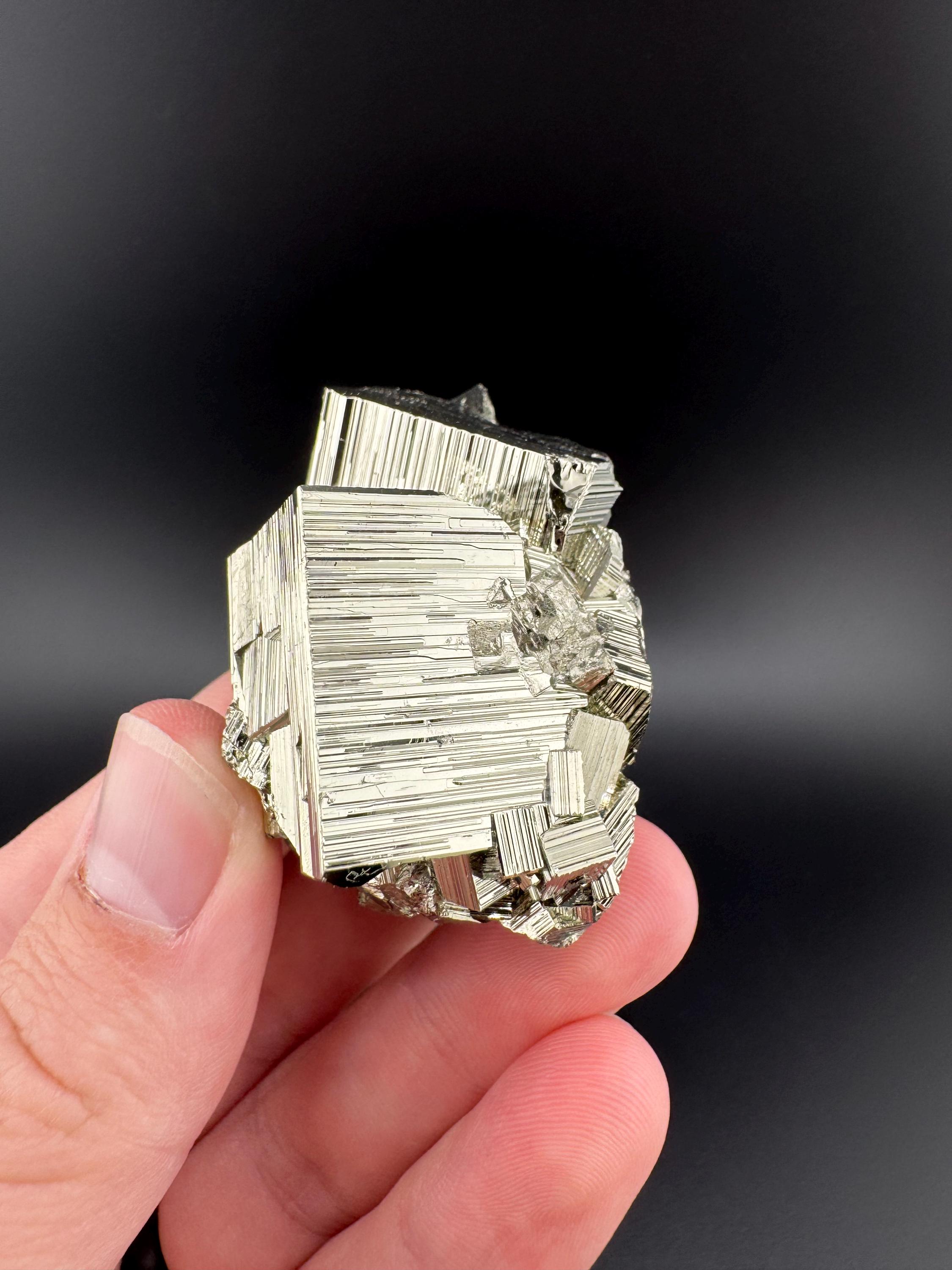 Pyrite, Pyrite Cubes, Pyrite with Striations, Huanzala Mine, Peru, Top Quality Pyrite, Cubic Pyrite, Natural Pyrite, Fine Minerals, Gift