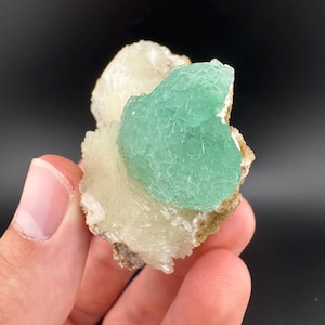 Green Apophyllite with Stilbite Crystal, Healing Mineral, Natural Apophyllite, Chakra, Emotional Healing, Ahmadnagar, India, Fine Minerals