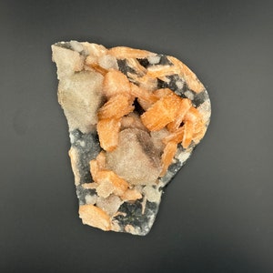 Stilbite on Chalcedony, Jalgaon Mines, India, Extra Grade, Druzy Chalcedony, Orange Stilbite, Zeolite, Fine Minerals, Home Decor, Specimen