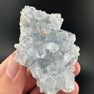 Madagascar Celestite Cluster: Blue Geode Quartz, Fine Minerals