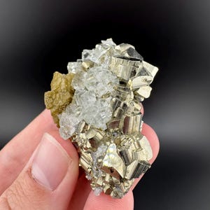 Pyrite Cluster with Quartz & UV Fluorite - Huanzala Mine Peru