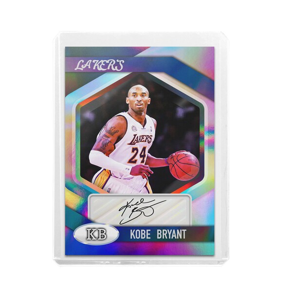 Kobe Bryant Holo Lakers Autograph Facsimile Custom Card Holographic Sports Card Lakers Kobe Card Mint Condition