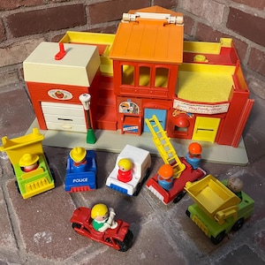Vintage 1973 Fisher Price Family Village with accessories
