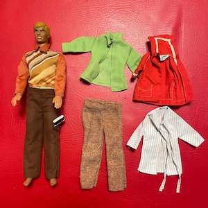 1968 Barbie Ken doll molded hair with extra clothing