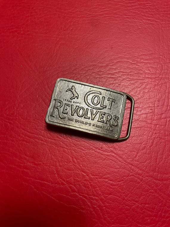 vintage colt revolvers belt buckle