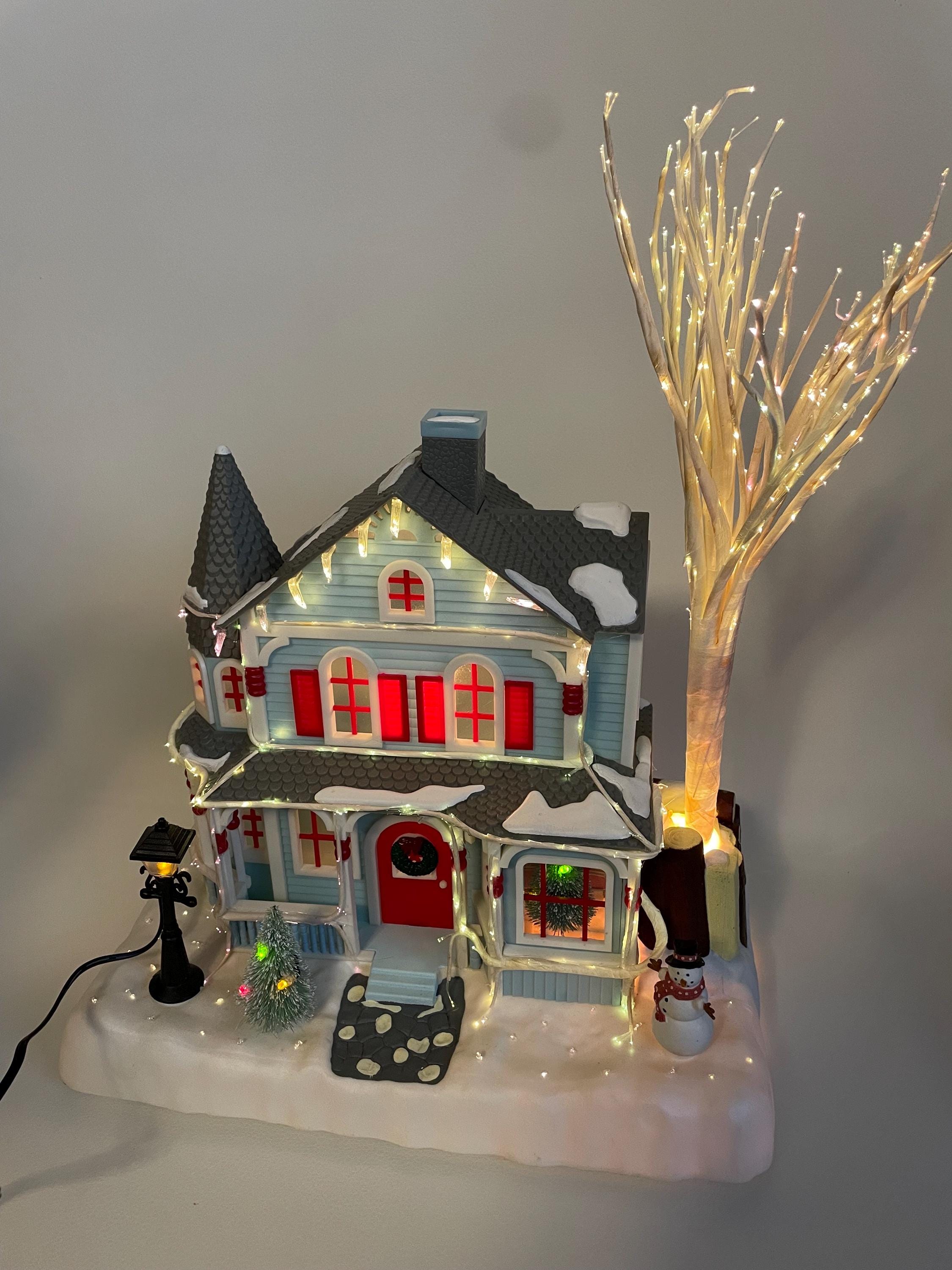 Vintage Avon Holiday Splendor Lighted Fiber Optic Christmas House