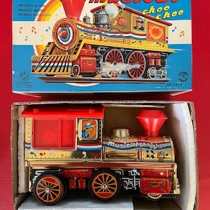 Vintage 1960s kanto toys japan tin musical choo choo train