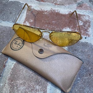 Vintage Ray Ban Bausch & Lomb Ambermatic Gold Plated 58-14 aviators Mint condition
