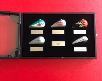 Rare 2005 Harley Davidson Collectible Tank Set With Display Case