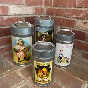 Vintage Heinz Nesting Tin Canister Set , complete set of 4