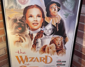 Original 1989 Wizard of Oz movie poster , Judy Garland professionally framed