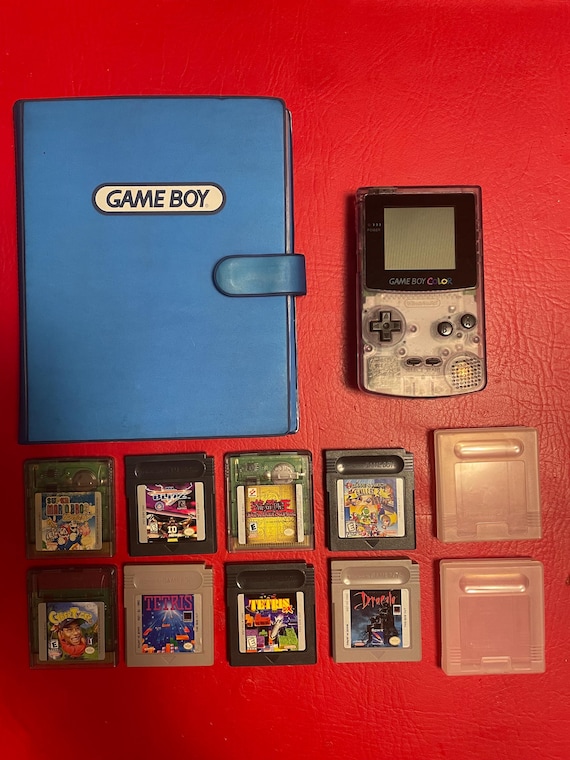 Nintendo Game Boy Color Atomic Purple Mint With Games and Case - Etsy
