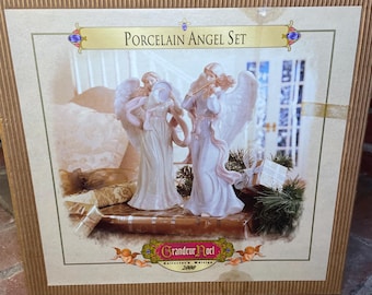 Vintage Grandeur Noel Collector's Edition 2000 two-piece porcelain angel set