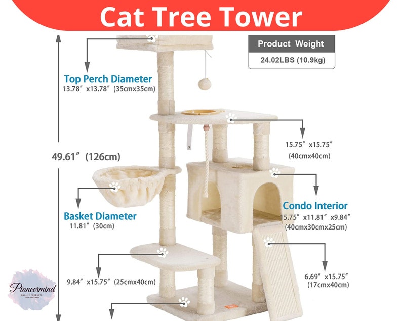 Cat Tree Tower Cat Tree Towers for Large Cats Cat Tree Etsy