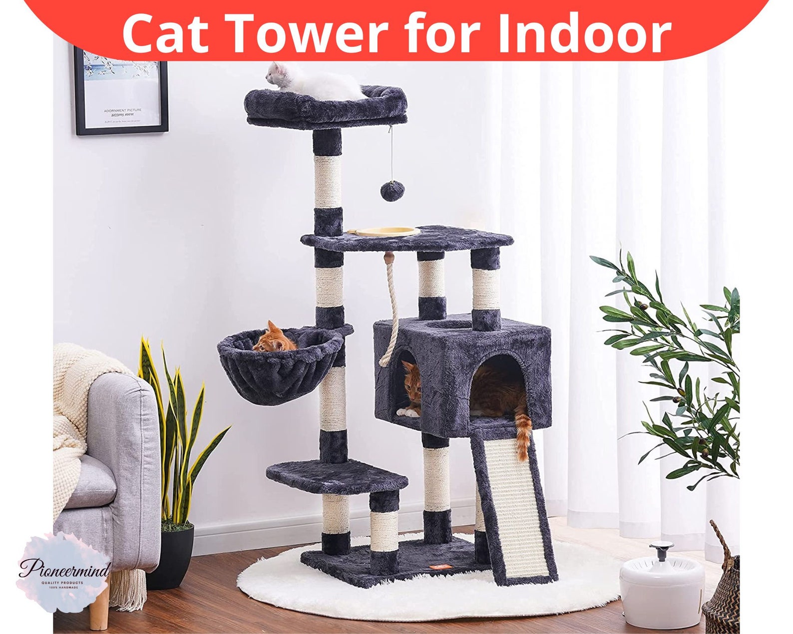 Cat Tree Tower Cat Tree Towers for Large Cats Cat Tree Etsy