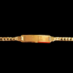 14K Gold Baby ID Bracelet - Cuban Link Bracelet - 2 MM - Solid Gold Baby Bracelet - Cusom Baby Name Bracelet
