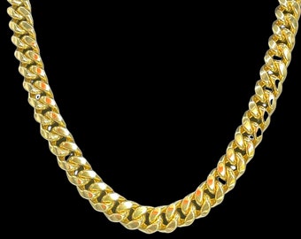 14K ゴールド キューバン リンク チェーン - 11 MM - ソリッド