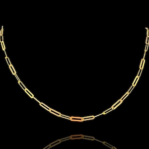 14K Gold Paperclip Chain - Paperclip Necklace - Chunky Gold Chain -  Layering Chain
