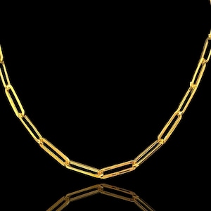 14K Gold Paperclip Chain - Paperclip Necklace - Chunky Gold Chain -  Layering Chain