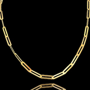 14K Gold Paperclip Chain - Paperclip Necklace - Chunky Gold Chain -  Layering Chain