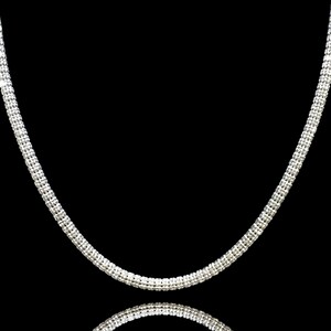 14K White Gold Ice Link Chain Neclace - Diamond Cut - 4.5 MM - Solid Gold - Unisex Chain