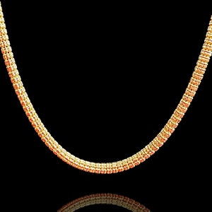 14K Gold Ice Link Chain Neclace - Diamond Cut - 5 MM - Solid Gold Mens Necklace - Unisex Chain