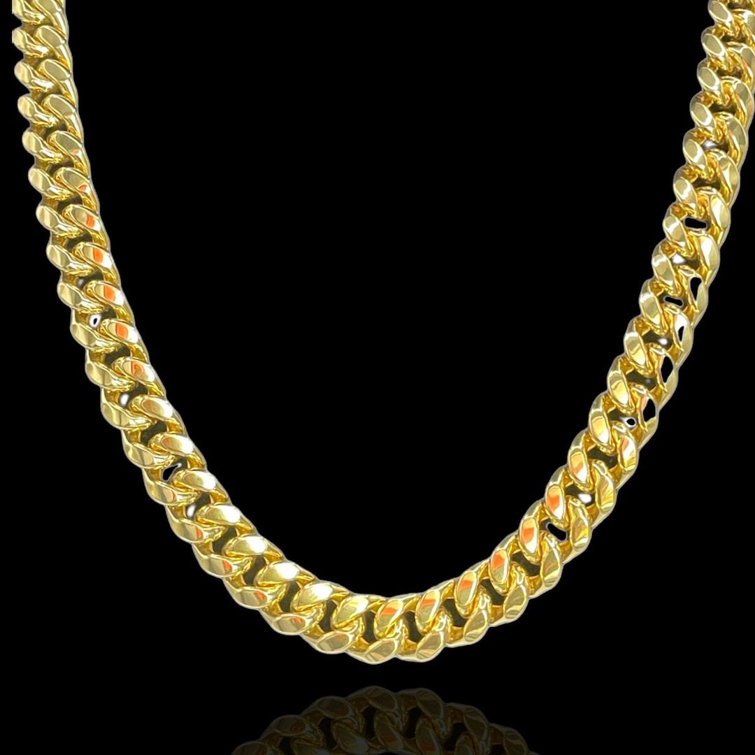 14K ゴールド キューバン リンク チェーン - 11 MM - ソリッド