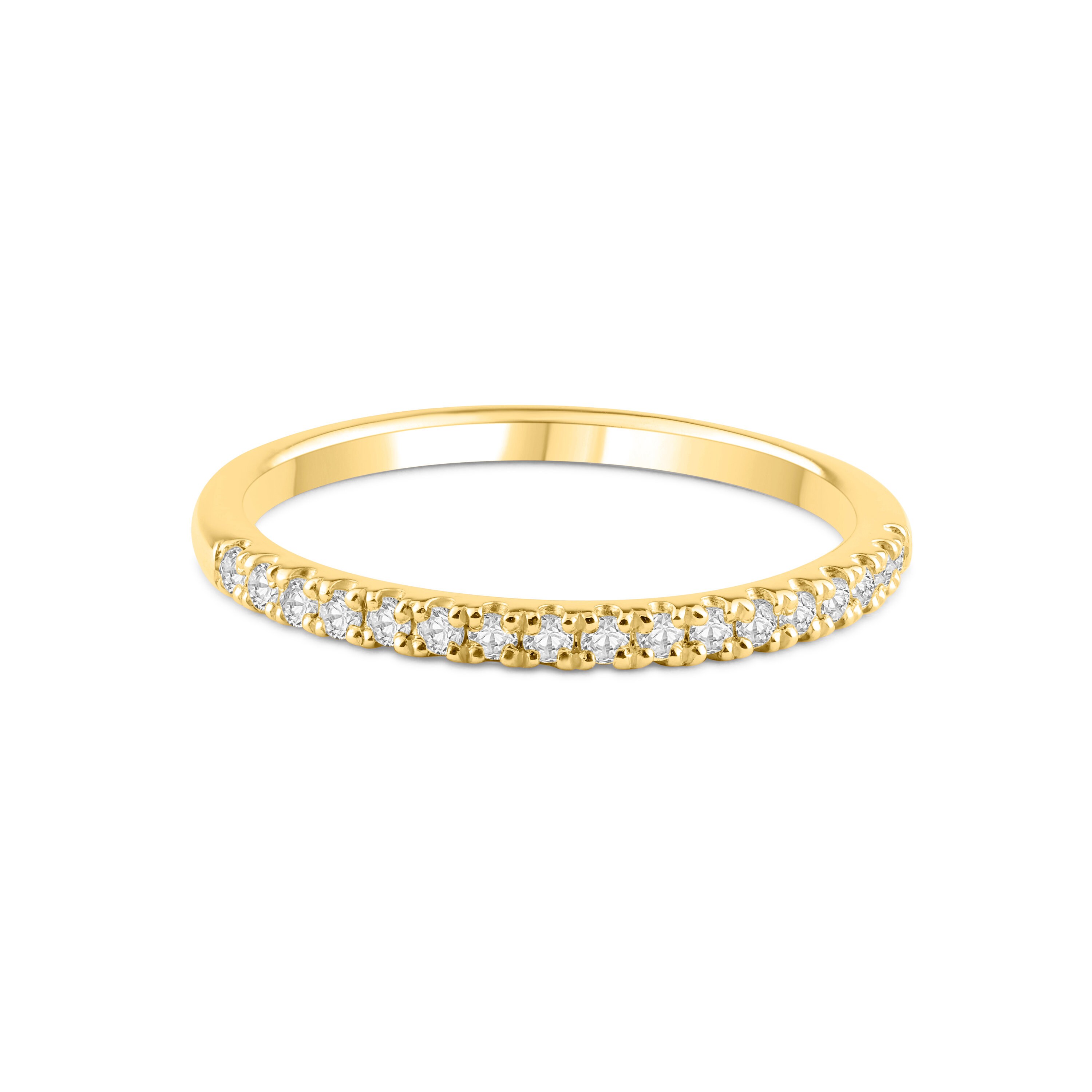 14kt Yellow Gold - Diamond Eternity Band - Half Diamond Eternity Ring ...