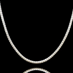 14K White Gold Ice Link Chain Neclace - Diamond Cut - 3.5 MM - Solid Gold - Unisex Chain