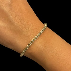 14K Gold Ice Link Bracelet - Diamond Cut - 3MM - Solid Gold Mens Bracelet