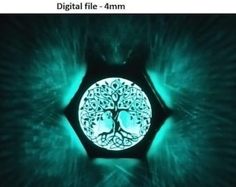 Lámpara LED Árbol de la Vida 2 - Archivo láser digital - 4 mm (DXF, SVG, LBRN2)