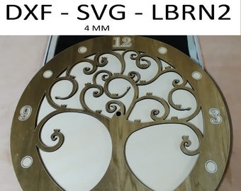 Tree of Life Clock - 2 Different colors - Clock tree of life - Digital Laser File