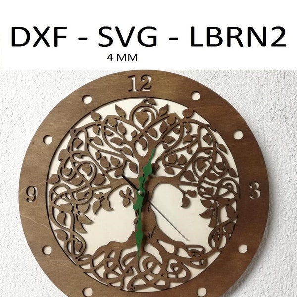 Orologio Albero della Vita 2 - 2 Diverse Colorazioni - Clock tree of life - Digital Laser File